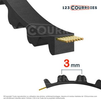 El modelo de Correa dentada simple Optibelt Omega 579-3M17 - 579-3M17-OPTIBELT