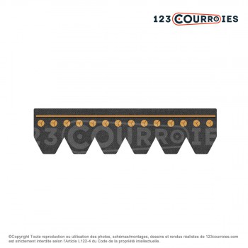 El modelo de Correa Poly-V striée automobile Générique 3PK1020 - 3PK1020AUTO
