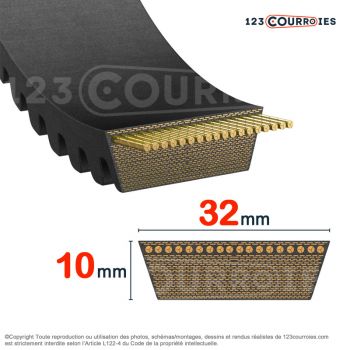 El modelo de Correa variador Mégadyne VARISECT 32x10x1955 Li - 32X10-1955-MEGADYNE
