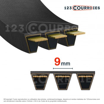 El modelo de Correa multicanales lisa 3-3V1250 - 3-3V1250