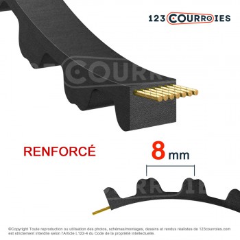 El modelo de Correa dentada reforzada Optibelt Omega HP 760-8MHP50 - 760-8MHP50-OPTIBELT