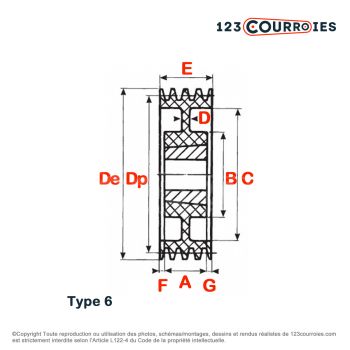 El modelo de Polea trapezoidal para casquillo cónico SPC425/12MA - SPC425/12MA