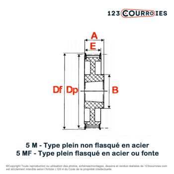El modelo de Polea dentada para casquillo cónico PDH075044MA - PDH075044MA