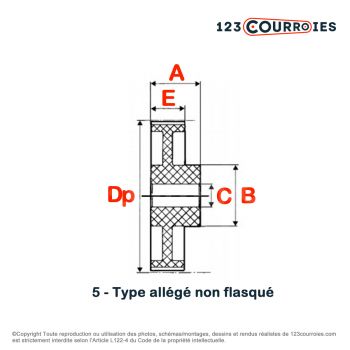 El modelo de Polea dentada para agujero cilíndrico PDXH400046 - PDXH400046