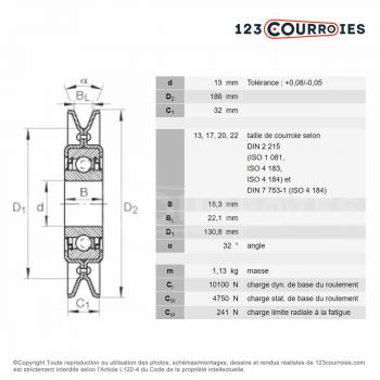 El modelo de Polea tensor INA RSRA13186-LO - RSRA13186-LO-INA