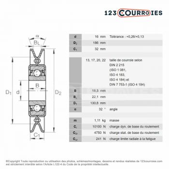 El modelo de Polea tensor INA RSRA16186-LO - RSRA16186-LO-INA