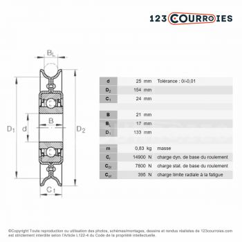El modelo de Polea tensor INA RSRD25150-LO - RSRD25150-LO-INA