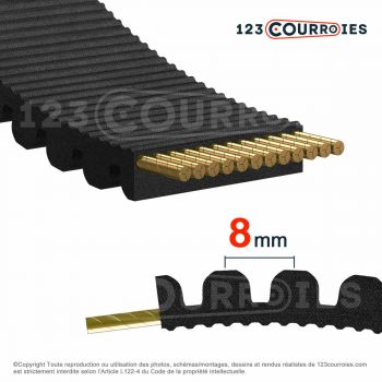 El modelo de Correa dentada Gates Polychain GT2 720-8MGTPC2-12 - 720-8MGTPC2-12-GATES