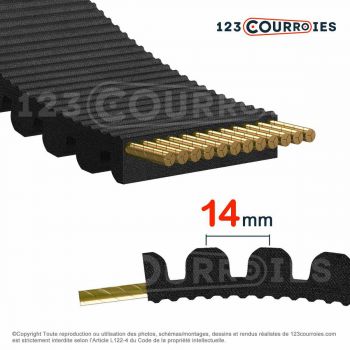 El modelo de Correa dentada Gates Polychain GT2 4410-14MGTPC2-68 - 4410-14MGTPC2-68-GATES