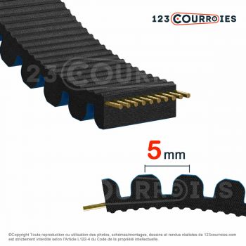 El modelo de Correa dentada Gates Polychain GT carbon 600-5MGTPCC-25 - 600-5MGTPCC-25-GATES