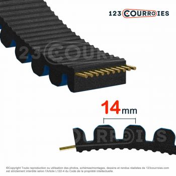 El modelo de Correa dentada Gates Polychain carbon volt 1568-14MGTPCV-90 - 1568-14MGTPCV-90-GATES