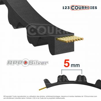 El modelo de Correa dentada simple Mégadyne Isoran RPP Silver 180-5RPPSLV10 - 180-5RPPSLV10-MEGADYNE