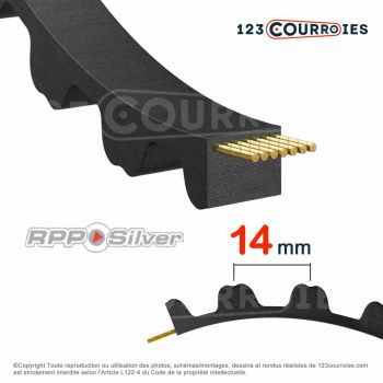 El modelo de Correa dentada simple Mégadyne Isoran RPP Silver 3150-14RPPSLV40 - 3150-14RPPSLV40-MEGADYNE