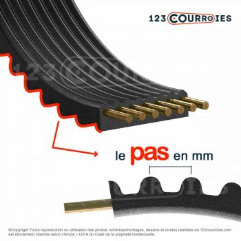 El modelo de Correa dentada Texrope Mill-K drive 2400-8MPK12 - 2400-8MPK12-TEXROPE