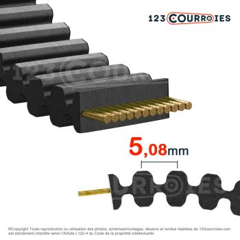 El modelo de Correa dentada doble Mégadyne Isoran DD 380DXL037 - 380DXL037-MEGADYNE