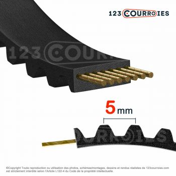 El modelo de Correa dentada simple super torque 125-S5M10 - 125-S5M10