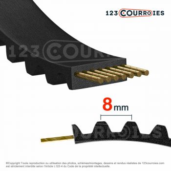 El modelo de Correa dentada simple super torque Optibelt STD 720-S8M15 - 720-S8M15-OPTIBELT