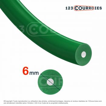 El modelo de Correa redonda termosellable verde reforzada diámetro 6 mm - CR6-RENFP-VERT