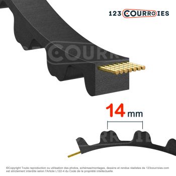 El modelo de Correa dentada simple Optibelt Omega 1610-14M55 - 1610-14M55-OPTIBELT