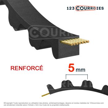El modelo de Correa dentada reforzada Optibelt Omega HP 630-5MHP50 - 630-5MHP50-OPTIBELT