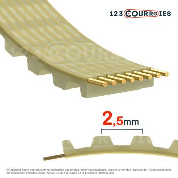 El modelo de Correa dentada simple poliuretano Optibelt Alpha torque T2.5-277,5-22 - T2.5-277,5-22-OPTIBELT