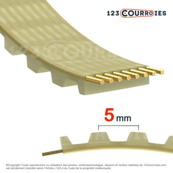 El modelo de Correa dentada simple poliuretano Optibelt Alpha torque T5-575-50 - T5-575-50-OPTIBELT