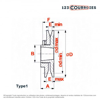 El modelo de Polea trapezoidal de diámetro variable PVAR120/Z/1MA - PVAR120/Z/1MA