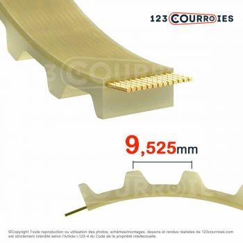 El modelo de Correa dentada simple poliuretano Mégadyne Megapower 345L050-PUK - 345L050-PUK-MEGADYNE