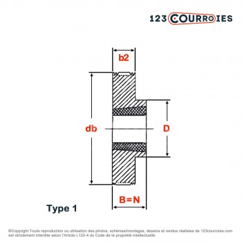 El modelo de Polea estriada para casquillo cónico diámetro 97,5 mm, 4 acanaladas - PST97.5PJ4MA