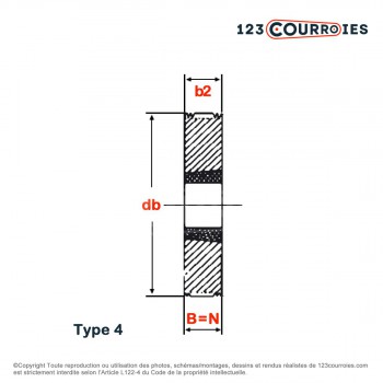 El modelo de Polea estriada para casquillo cónico diámetro 57,5 mm, 8 acanaladas - PST57.5PJ8MA