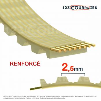 El modelo de Correa dentada simple poliuretano Optibelt Alpha power T2.5AP-200-25 - T2.5AP-200-25-OPTIBELT