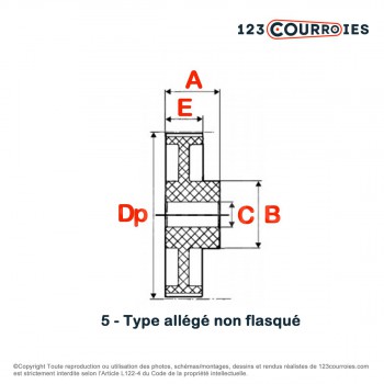 El modelo de Polea dentada para agujero cilíndrico PD5M44-9 - PD5M44-9