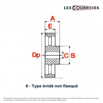 El modelo de Polea dentada para agujero cilíndrico PD8M144-20 - PD8M144-20