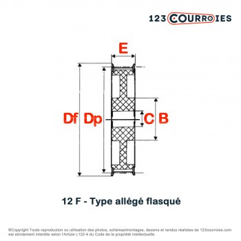 El modelo de Polea dentada para agujero cilíndrico PD8M72-85 - PD8M72-85