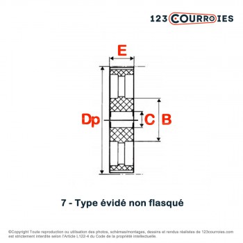 El modelo de Polea dentada para agujero cilíndrico PD14M72-55 - PD14M72-55