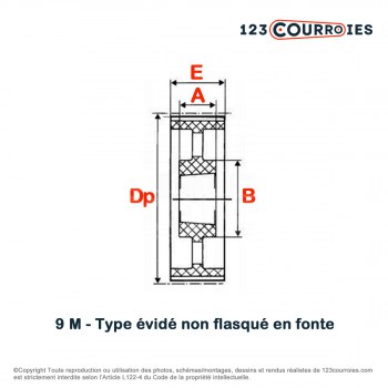 El modelo de Polea dentada para casquillo cónico PD14M168-115MA - PD14M168-115MA
