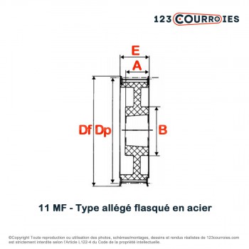 El modelo de Polea dentada para casquillo cónico PDL10044MA - PDL10044MA