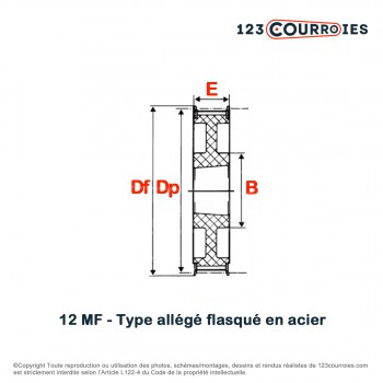 El modelo de Polea dentada para casquillo cónico PDH10048MA - PDH10048MA