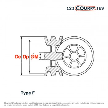 El modelo de Polea trapezoidal de aluminio para agujero cilíndrico SPB280/2ALU - SPB280/2ALU