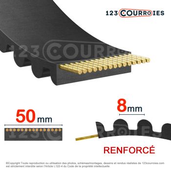 El modelo de Correa dentada abierta 8MR50-NEOSTEEL-GATES - 8MR50-NEOSTEEL-GATES