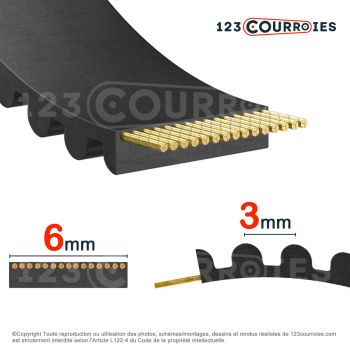 El modelo de Correa dentada abierta 3M6-NEOGLASS-GATES - 3M6-NEOGLASS-GATES