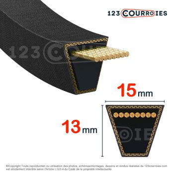 El modelo de Correa trapezoidal lisa 5V1600 - 5V1600