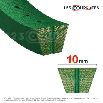 El modelo de Correa trapezoidal agujereada perfil Z (10 mm) OPEN-Z-OPTIBELT - OPEN-Z-OPTIBELT