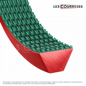 El modelo de Correa trapezoidal con supergrip termosellable B - BSG-PU-ROUGE