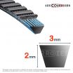 Correa trapezoidal poliuretano Bando Banflex 3M265