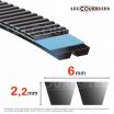 Correa trapezoidal poliuretano Gates Polyflex 3M236/2