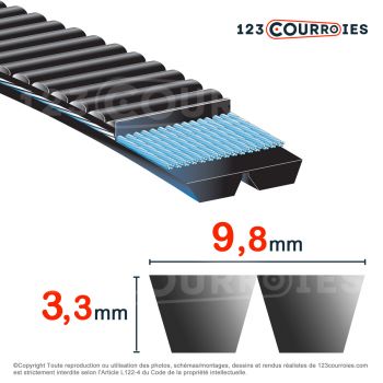 El modelo de Correa trapezoidal poliuretano Bando Banflex 2-5MS487 - 2-5MS487-BANDO