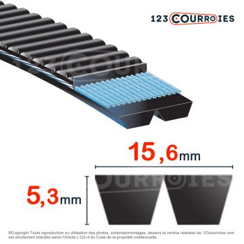 El modelo de Correa trapezoidal poliuretano Bando Banflex 2-7MS563 - 2-7MS563-BANDO