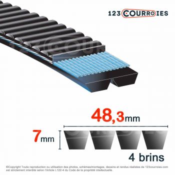 El modelo de Correa trapezoidal poliuretano Bando Banflex 4-11MS1900 - 4-11MS1900-BANDO