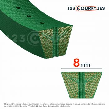 El modelo de Correa trapezoidal agujereada perfil 8 mm OPEN-8-OPTIBELT - OPEN-8-OPTIBELT